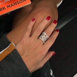 ISO diamond pave statement white gold ring